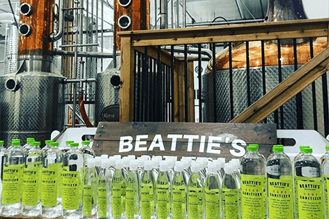 Table full of Beattie's vodka