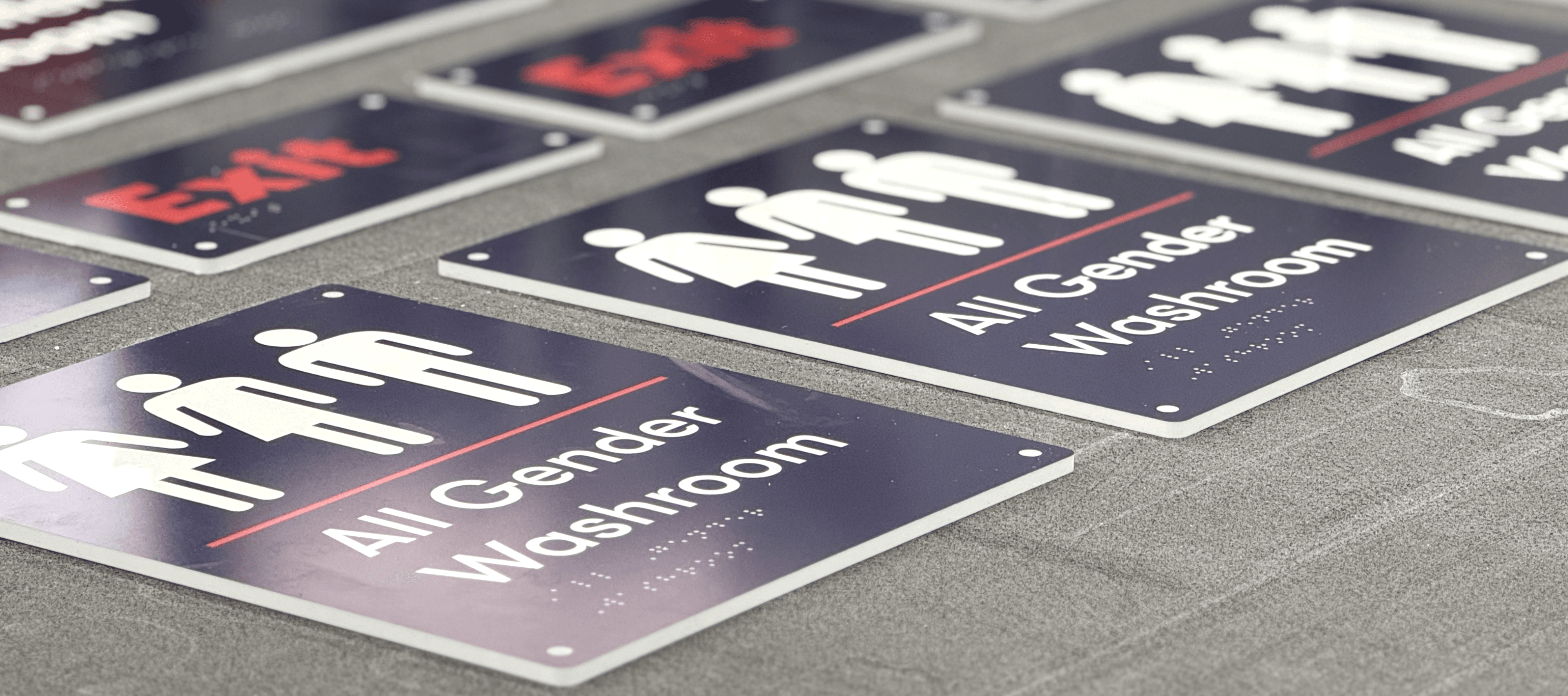 TPH produces custom braille and tactile signage in-house - fully compliant with Ontario's accessibility standards and designed to match your brand.