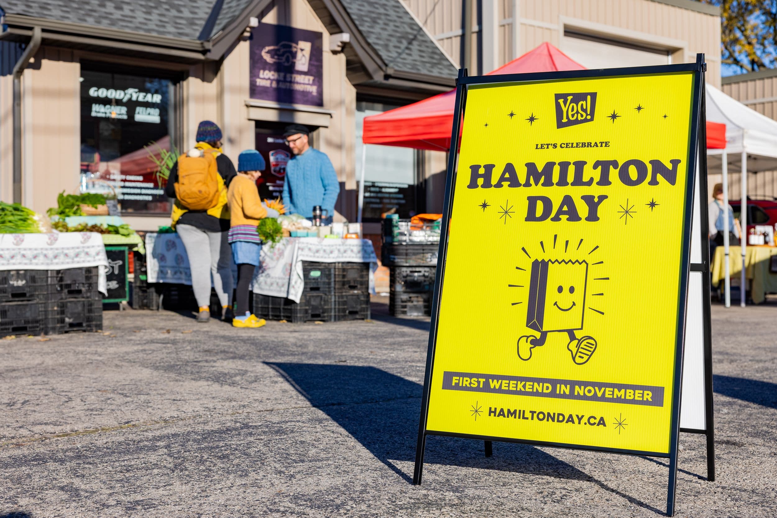 Pepe the Paper Bag spreading Hamilton Day cheer at a community celebration.