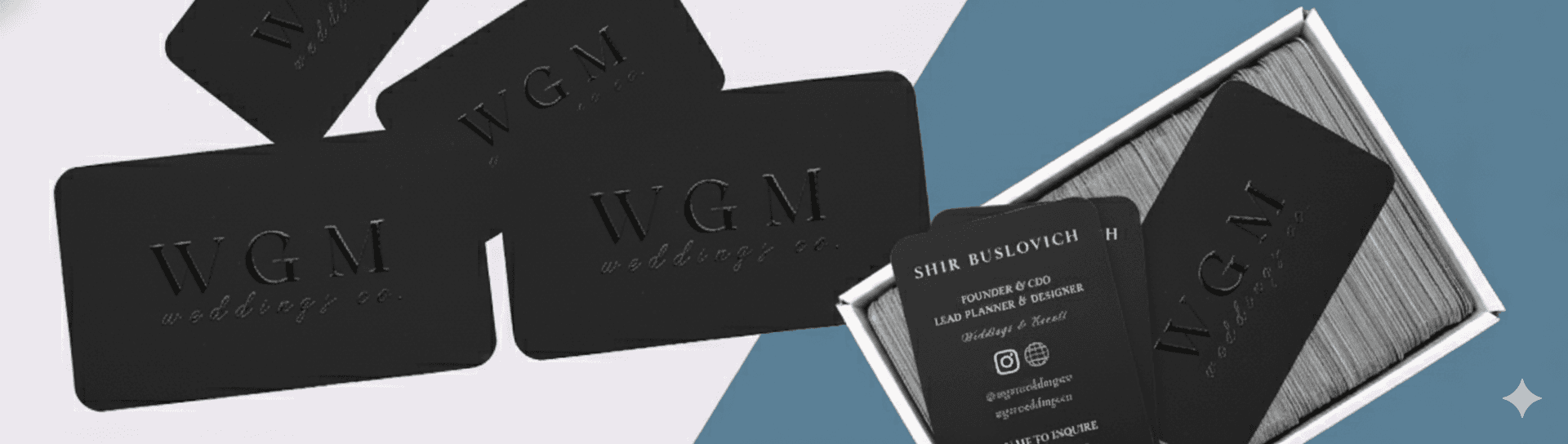 Open custom cardboard PR box with precision-cut inserts designed to securely hold multiple products. The box features a brown grid pattern on the inside and printed white graphics with text instructions on the inner flap.