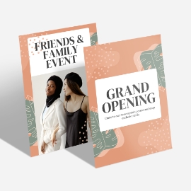 Postcard invitations to a store opening event