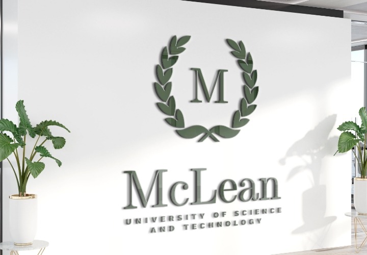 Custom acrylic display of a logo on a wall
