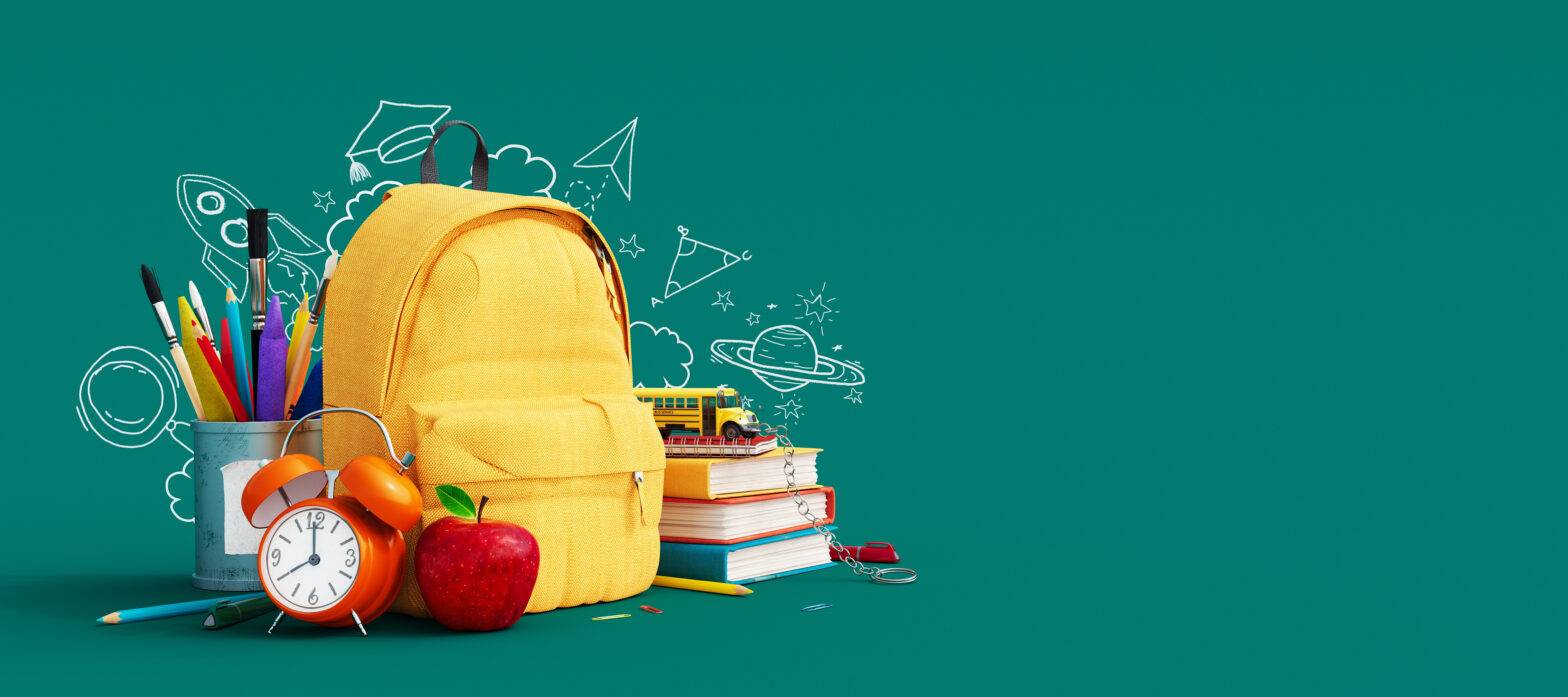 Back-to-school image with school supplies